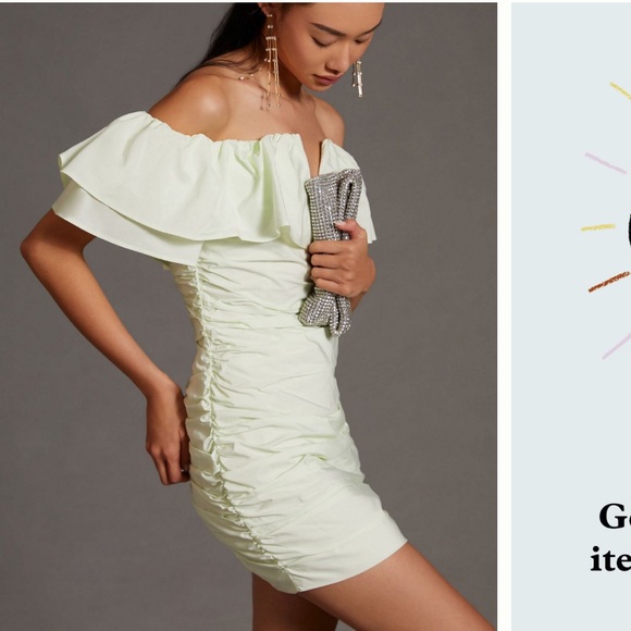 Anthropologie Maeve Ruched Off-The-Shoulder Dress - Picture 5 of 7